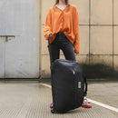 Wheeled Travel Duffle Trolley Bag Carry On Rolling Luggage Suitcase Tote Durable - Red-24in