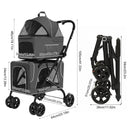 3 in 1 Portable Folding Pet Stroller Outdoor Travel Double Deck Cat Dog Carrier
