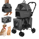 3 in 1 Portable Folding Pet Stroller Outdoor Travel Double Deck Cat Dog Carrier