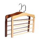 Multi Tier Wooden Trouser Rack Household Towel Rack Space Saving Pants Hanger - Retro