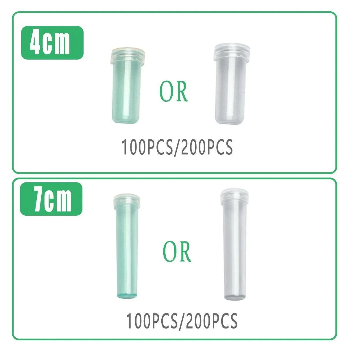 100/200PCS Flower Fresh Keeping Tube Floral Bouquet Nutrition Water Care Supply - 1.8*4cm - Green 200PCS