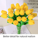 20PCS Real Touch Artificial Tulip Bouquet Fake Flowers for Home Wedding Decor - White