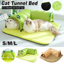 Washable Cat Tunnel Nest Corner Passage Cat House Easy Clean Pet Furniture - Brown-L
