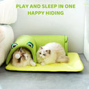 Washable Cat Tunnel Nest Corner Passage Cat House Easy Clean Pet Furniture - Green-S