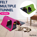 Felt Cat Tunnel Play Passage For Cats Interactive Fun Hideaway For Pets Indoor - Rose Red