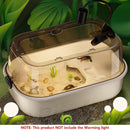 Turtle Tank Home Reptile Habitat Turtle Feeding Box Aquarium Portable Container - Grey