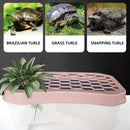Open Turtle Tank Sun Basking Platform Plastic Reptile Habitat Aquarium Large - Pink