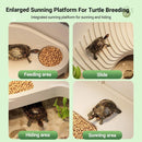 Turtle Tank Home Reptile Habitat Turtle Feeding Box Aquarium Portable Container - White
