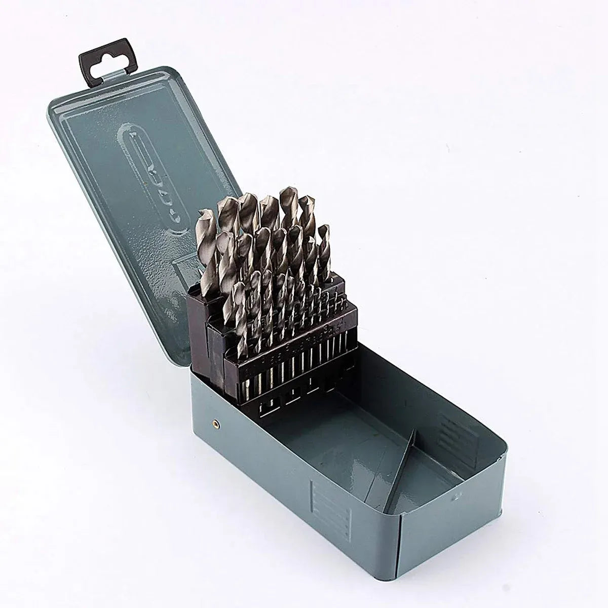 Drill Bits Set Metric Metal Twist High Speed HSS Steel Case 25pcs Coated Tool
