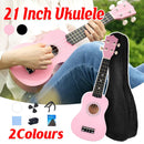 21 Inch Ukulele Beginner 4 String Small Guitar Easy To Learn Clear Sound Use - Pink