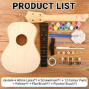 Ukulele Small Guitar with DIY Material Kit 21 Inch Wood Colour Easy to Assemble