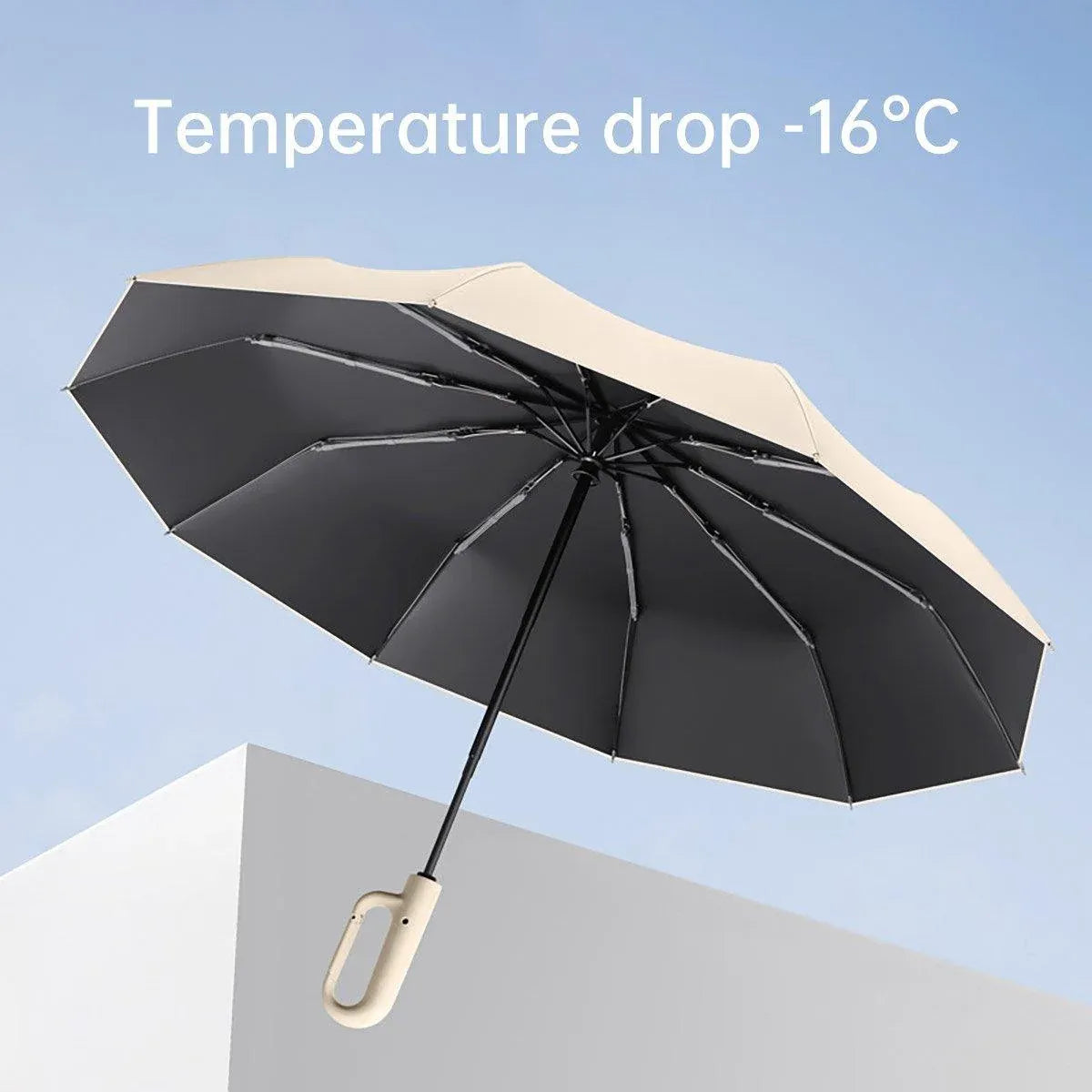 Automatic Folding UV Protection Umbrella Unisex Dual Purpose Rain Sun Umbrella - Blue