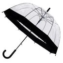 Clear Dome Umbrella Wedding Party Transparent Parasol Handle Waterproof Rain - Black