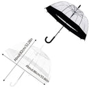 Clear Dome Umbrella Wedding Party Transparent Parasol Handle Waterproof Rain - Black