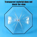 Clear Dome Umbrella Wedding Party Transparent Parasol Handle Waterproof Rain - Black