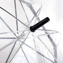 Clear Dome Umbrella Wedding Party Transparent Parasol Handle Waterproof Rain - Black