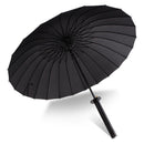 1-Piece Black 24-Rib Sword-Handle Straight Umbrella