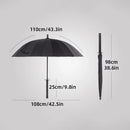 1-Piece Black 24-Rib Sword-Handle Straight Umbrella