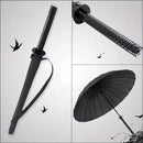 1-Piece Black 24-Rib Sword-Handle Straight Umbrella