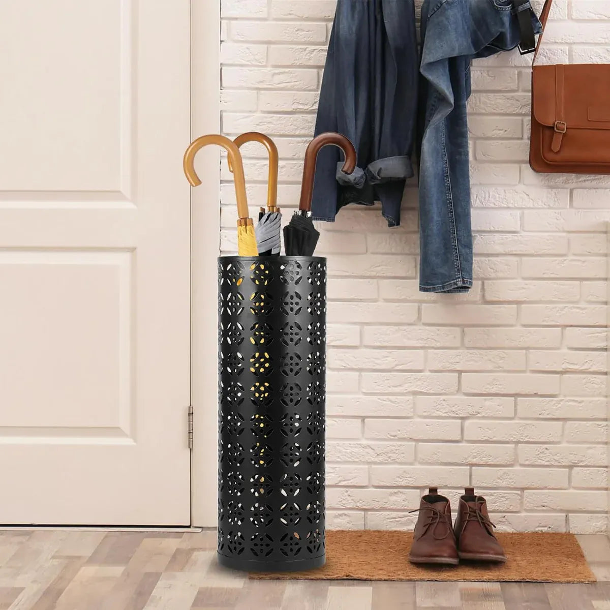 Multifunctional Metal Flower Storage Bucket Umbrella Holder Rack Home Decor