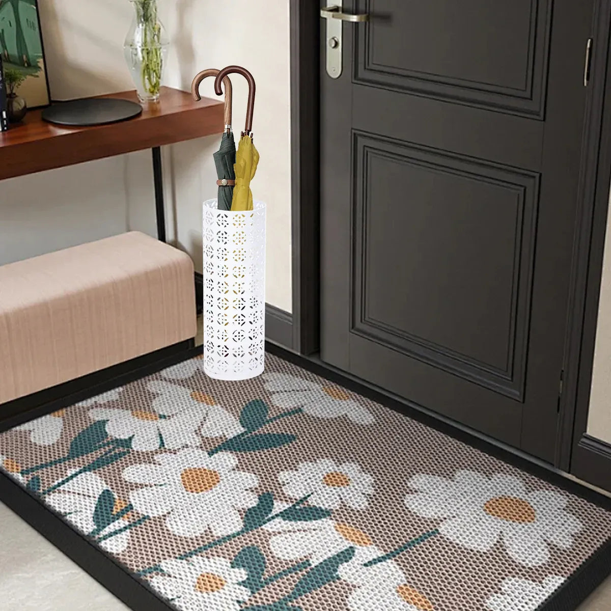 Metal Umbrella Stand Multifunctional Storage Bucket Lobby Organizer Flower Tube