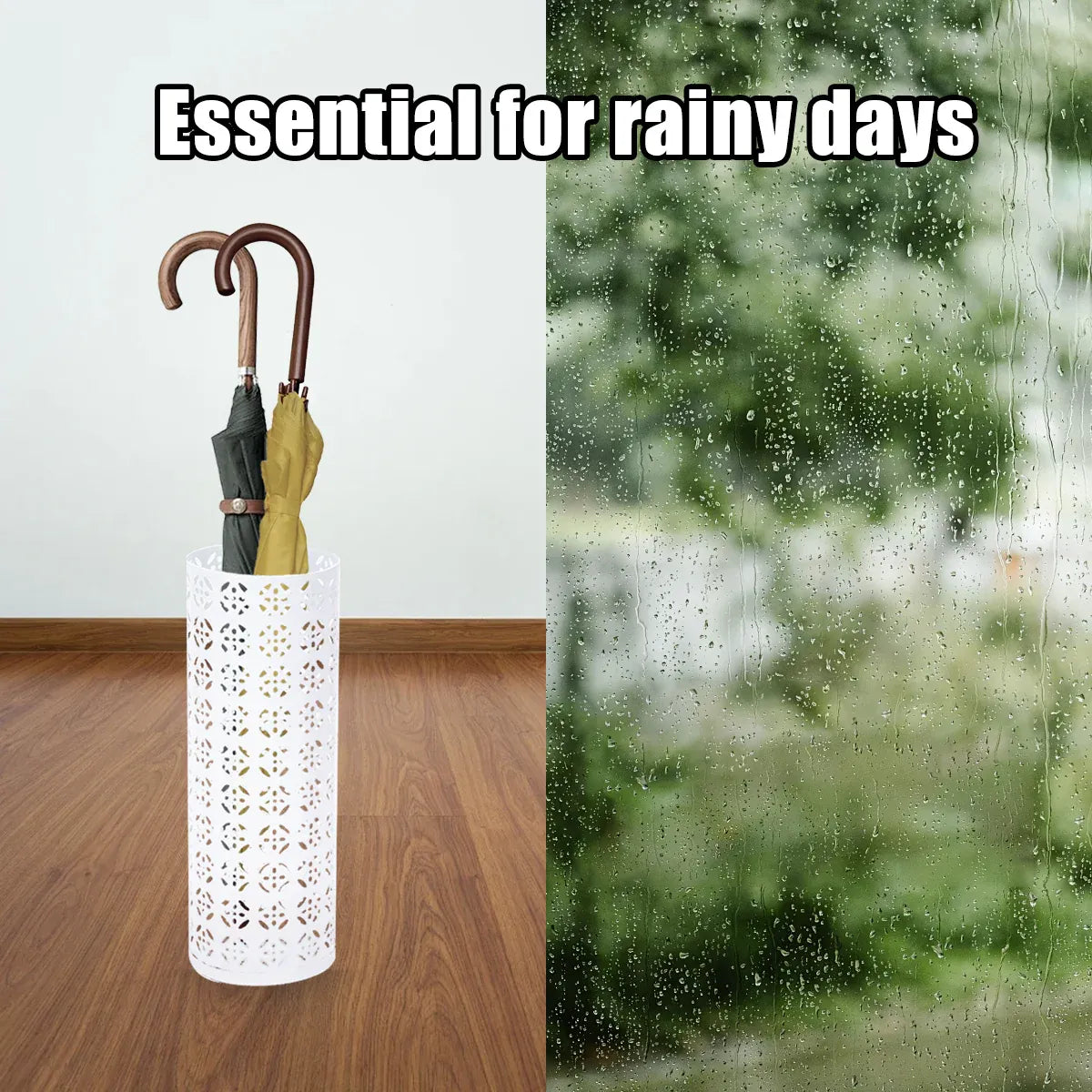 Metal Umbrella Stand Multifunctional Storage Bucket Lobby Organizer Flower Tube