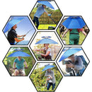 2-Layer Outdoor Foldable Sun Umbrella Hat Fishing Camping Headwear Cap Head Hat - Blue