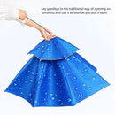2-Layer Outdoor Foldable Sun Umbrella Hat Fishing Camping Headwear Cap Head Hat - Blue