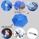 2-Layer Outdoor Foldable Sun Umbrella Hat Fishing Camping Headwear Cap Head Hat - Silver