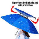 2-Layer Outdoor Foldable Sun Umbrella Hat Fishing Camping Headwear Cap Head Hat - Silver