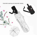 Transparent Folding Umbrella Compact Tri Fold Design Clear Rain Protection Cover - Manually operated-Pink