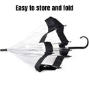 Clear Dome Umbrella Wedding Party Transparent Parasol Handle Waterproof Rain - White