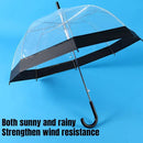 Clear Dome Umbrella Wedding Party Transparent Parasol Handle Waterproof Rain - White