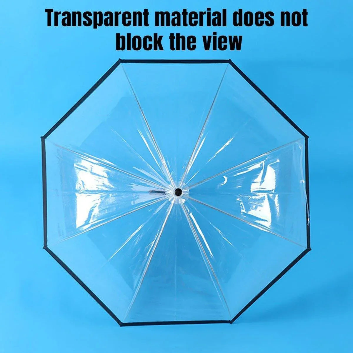 Clear Dome Umbrella Wedding Party Transparent Parasol Handle Waterproof Rain - White
