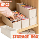6pcs Foldable Socks Underwear Storage Basket Portable Drawer Organizer Box