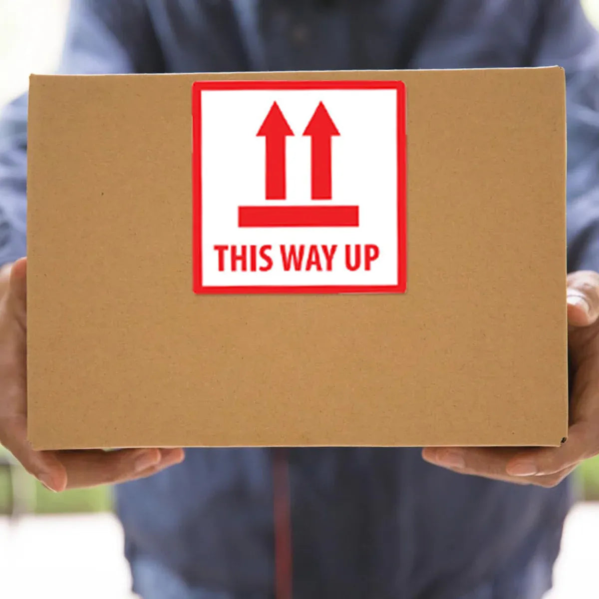 Anti-Tripping Warning Label 12x12cm Shipping Box Caution Stickers Self Adhesive
