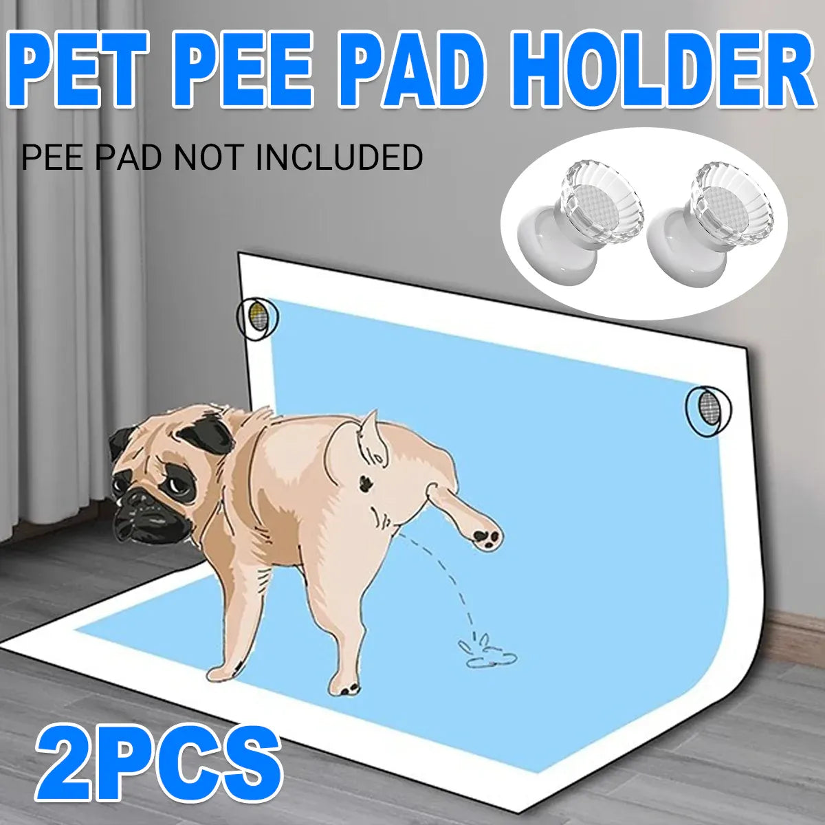 2PCS Pet Toilet Pad Holder Secure Wall Floor Fixing Clip