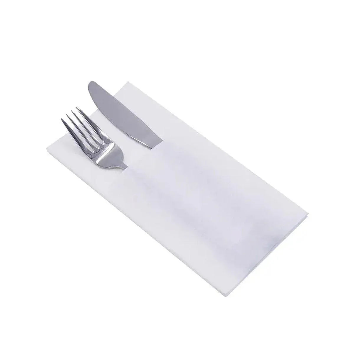50/100PCS Disposable White Napkin Set Knife Fork Holder for Party Banquet Table - 100PCS