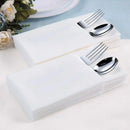 50/100PCS Disposable White Napkin Set Knife Fork Holder for Party Banquet Table - 50PCS
