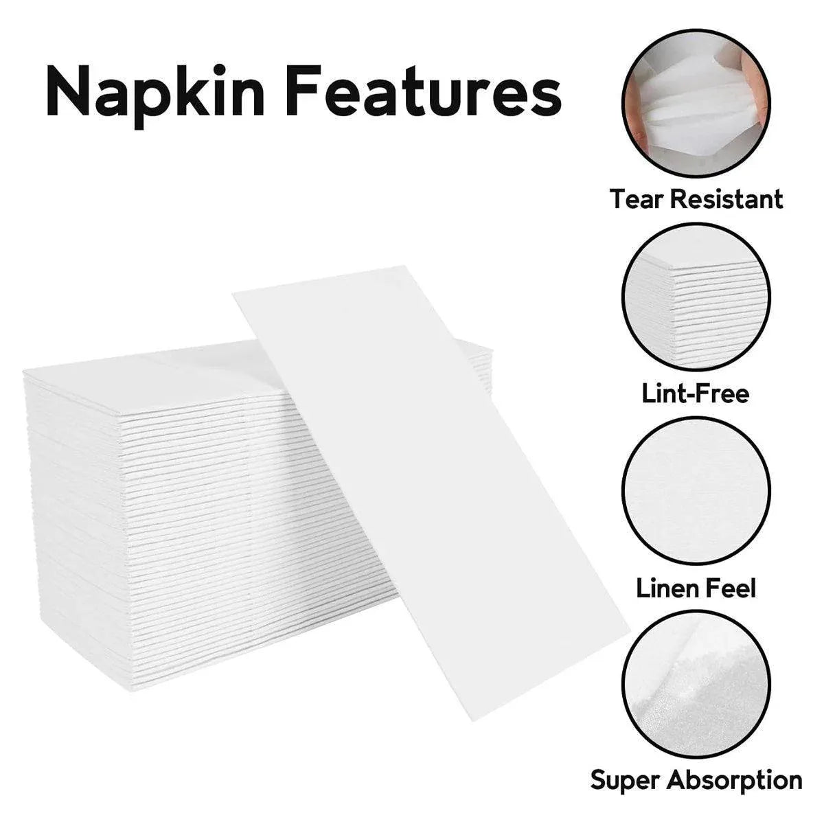 50/100PCS Disposable White Napkin Set Knife Fork Holder for Party Banquet Table - 50PCS