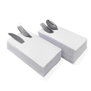 50/100PCS Disposable White Napkin Set Knife Fork Holder for Party Banquet Table - 50PCS