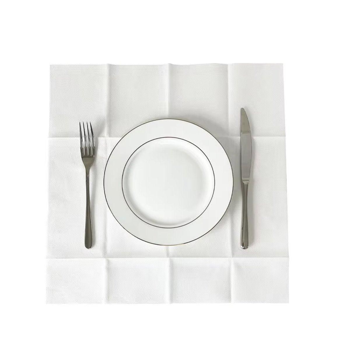 50/100PCS Disposable White Napkin Set Knife Fork Holder for Party Banquet Table - 50PCS