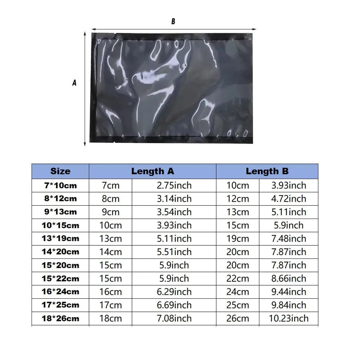 100pcs Transparent Vacuum Bags Air Compression Sealed Food Packaging - 16*24cm