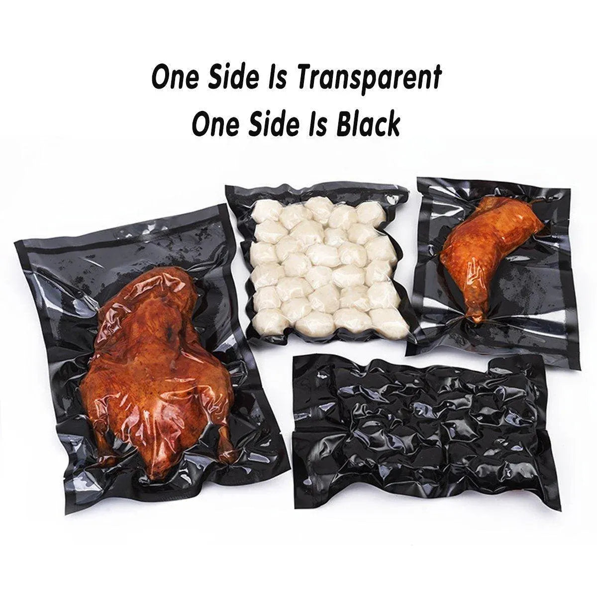 100pcs Transparent Vacuum Bags Air Compression Sealed Food Packaging - 16*24cm
