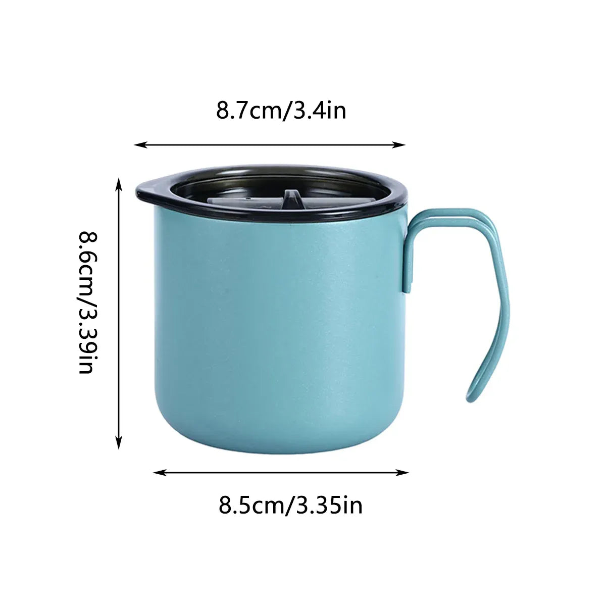 Stainless Steel Double Wall Coffee Cup Thermal Insulated Travel Mug Durable - Grey