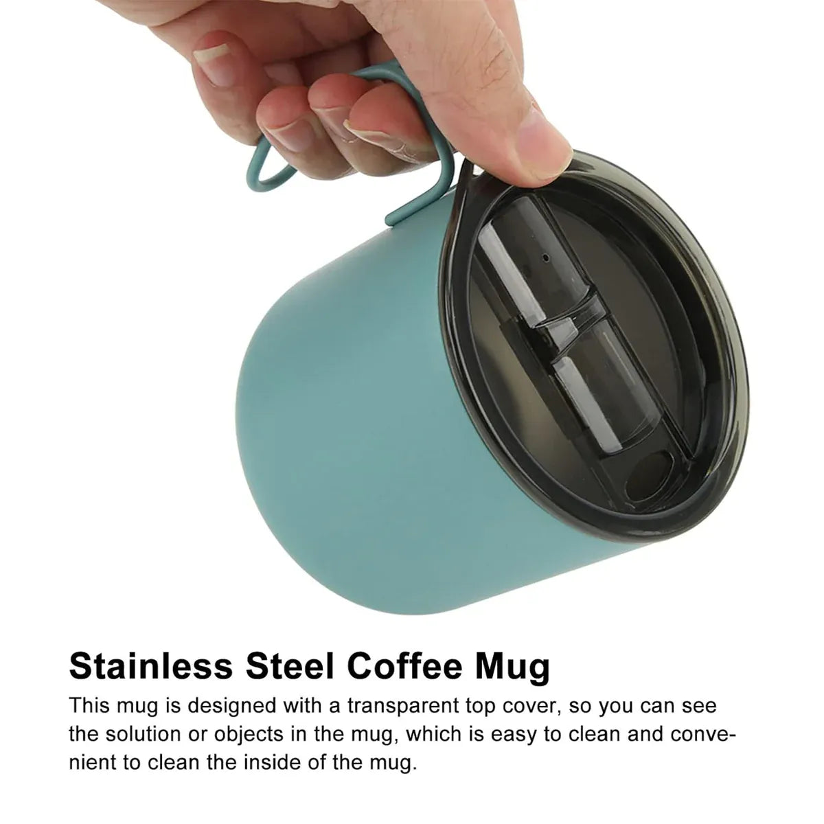 Stainless Steel Double Wall Coffee Cup Thermal Insulated Travel Mug Durable - Grey