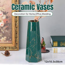 Marbled Ceramic Vase Simple Home Living Room Decor Flower Arrangement Piece