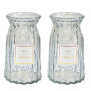 2 Pcs Glass Vase Hydroponic Flower Arrangement Vase for Living Room Decoration - Transparent