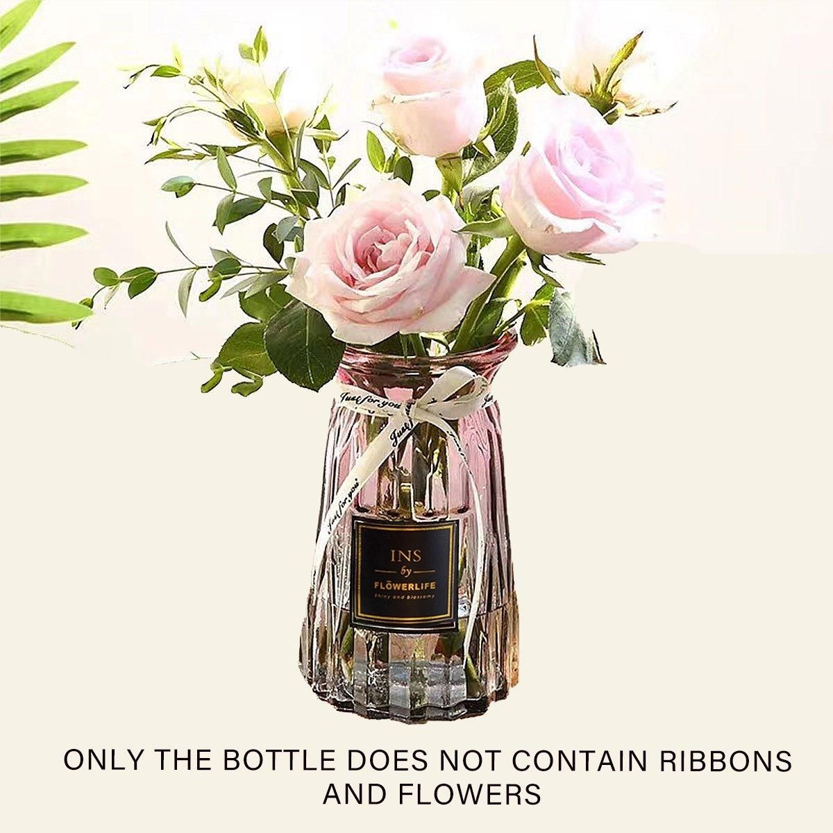 2 Pcs Glass Vase Hydroponic Flower Arrangement Vase for Living Room Decoration - Transparent