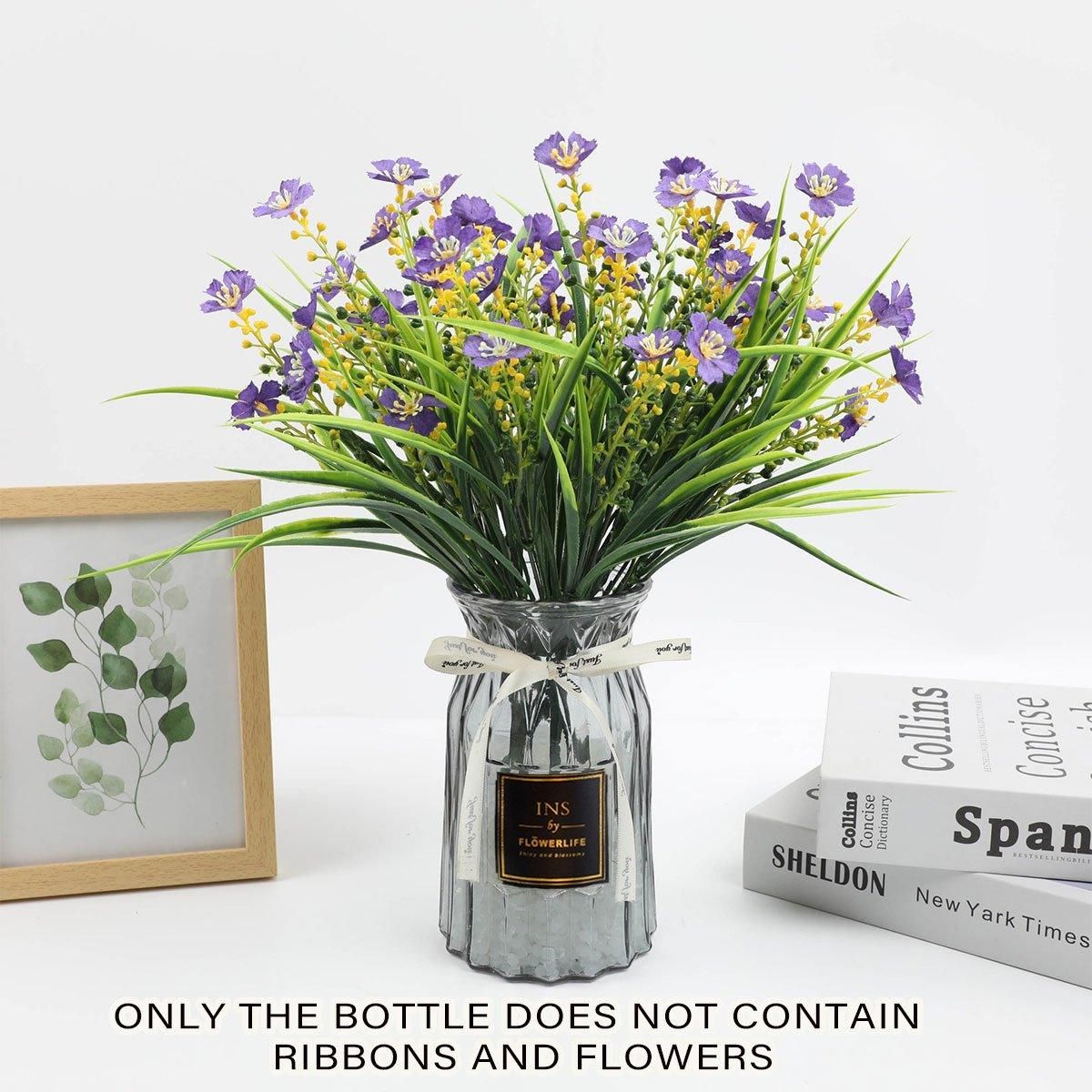 2 Pcs Glass Vase Hydroponic Flower Arrangement Vase for Living Room Decoration - Transparent